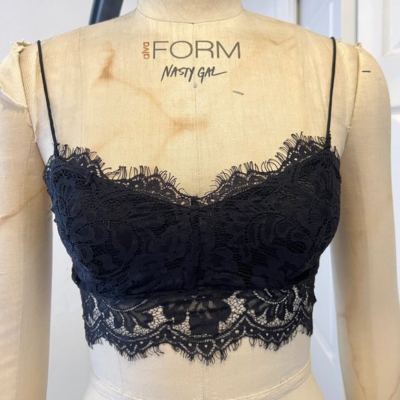 TOPSHOP Eyelash Lace Soft Bustier Bra Top, S - Picture 1 of 10